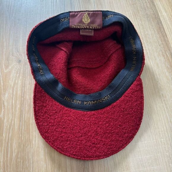 Helen Kaminski One Size Pure Wool Felt Hunter Cap Hat Maroon Red Earthy Outdoor main image 4